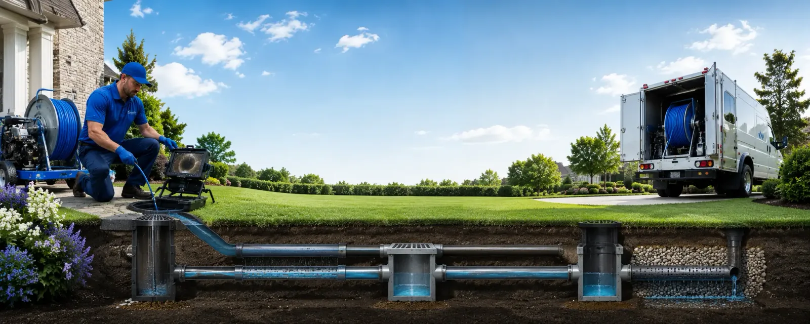 Outdoor drain cleaning information for Deville, LA